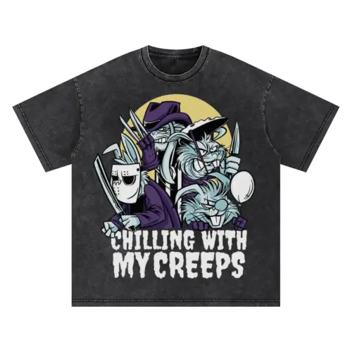 Bunny Oversized Acid Wash T-shirt