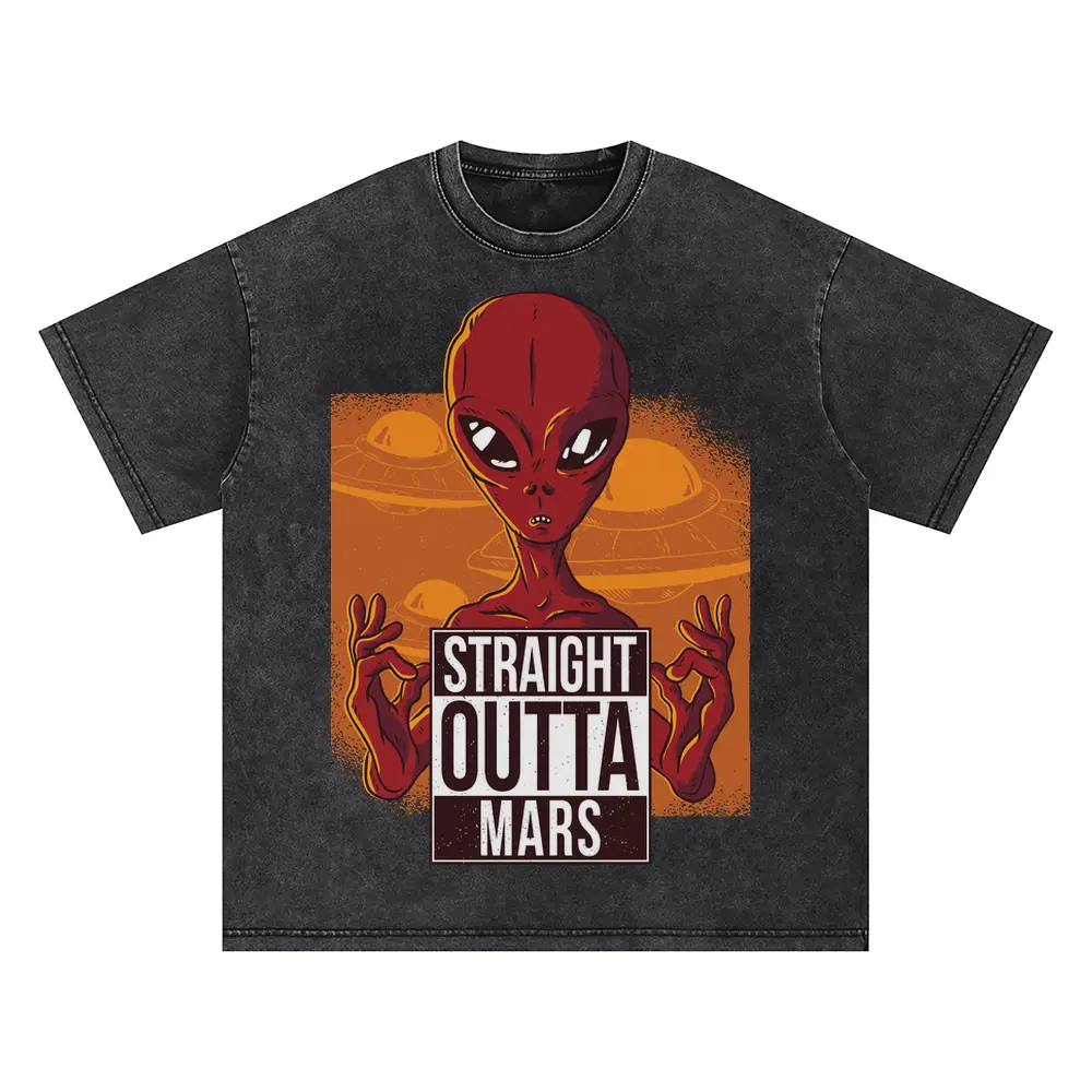 Alien 08 Hq Oversized Acid Wash T-shirt