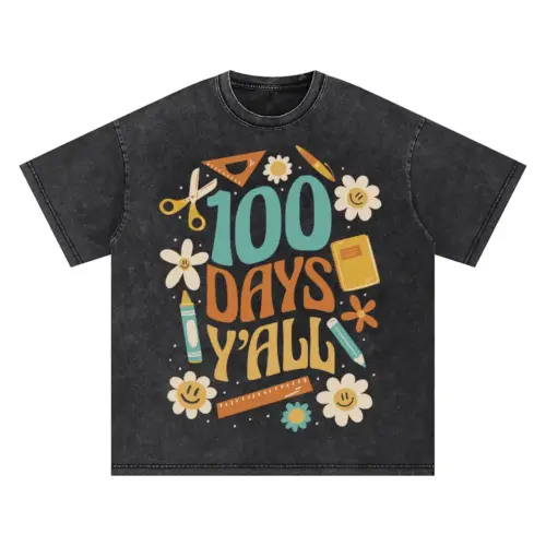 100 Days Oversized Acid Wash T-shirt