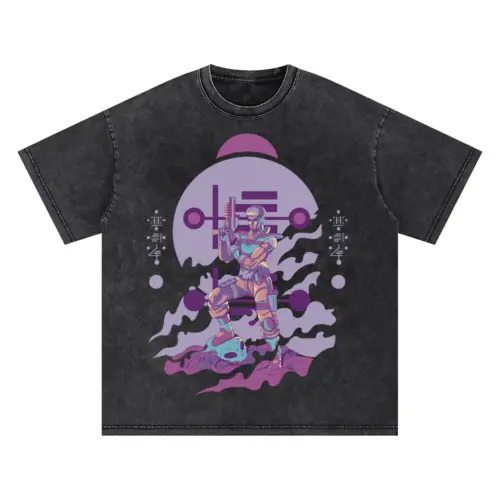 Alien Invasion C Oversized Acid Wash T-shirt