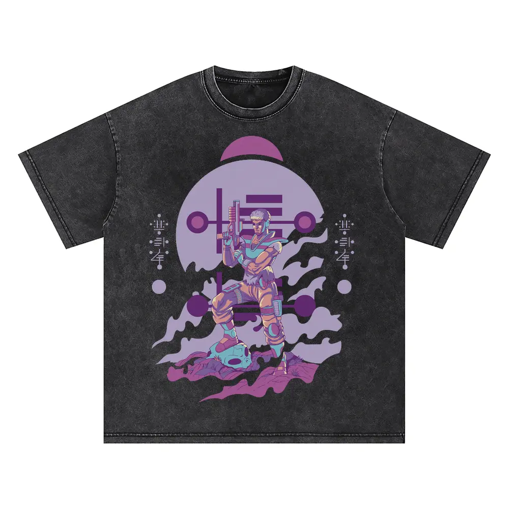 Alien Invasion C Oversized Acid Wash T-shirt