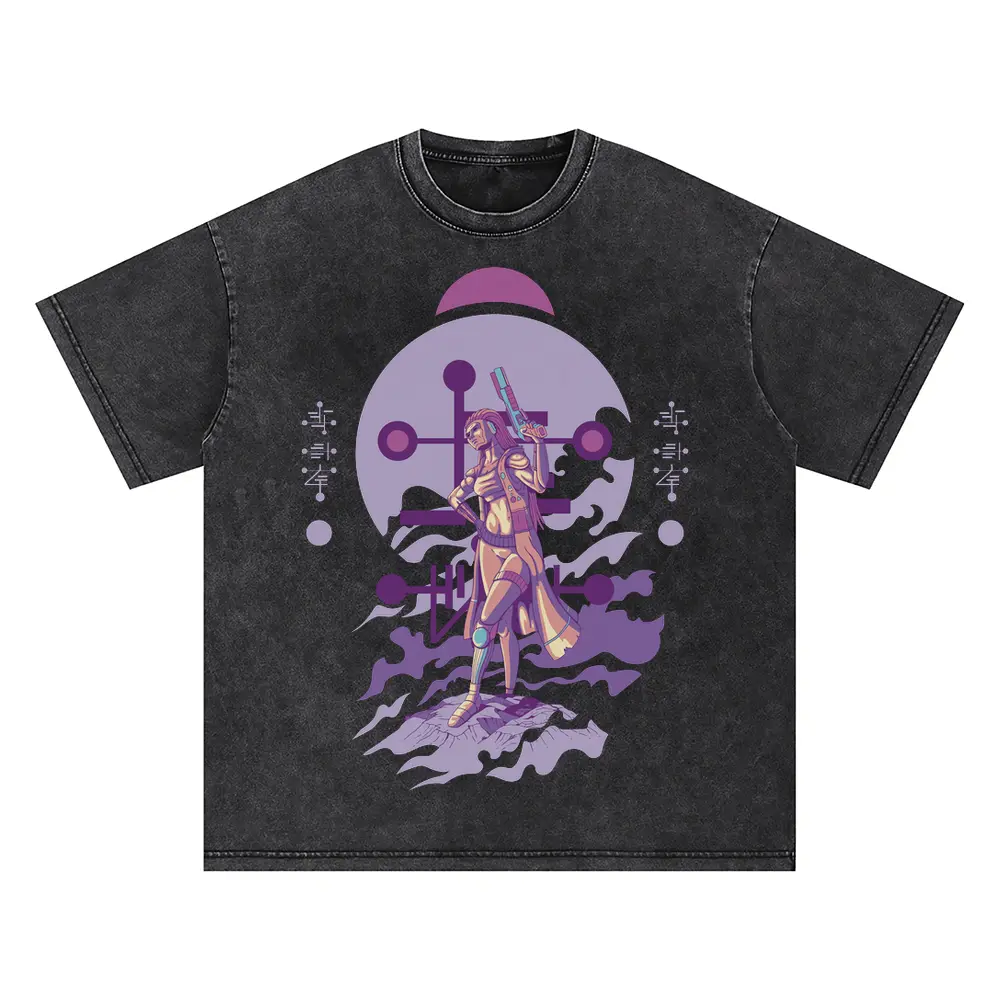 Alien Invasion G Oversized Acid Wash T-shirt