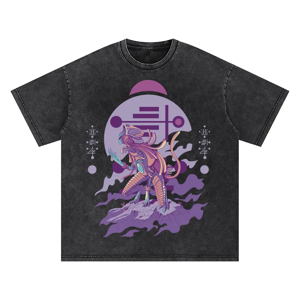 Alien Invasion 0 A Oversized Acid Wash T-shirt