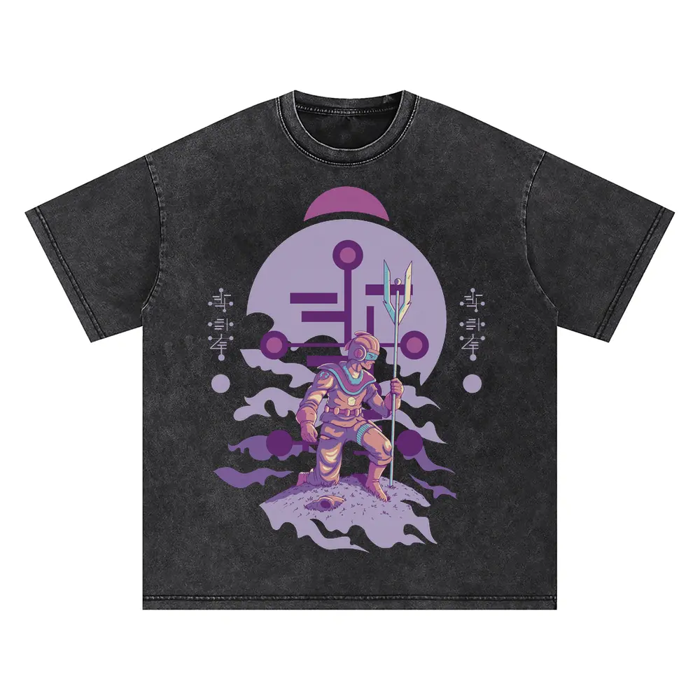 Alien Invasion E Oversized Acid Wash T-shirt