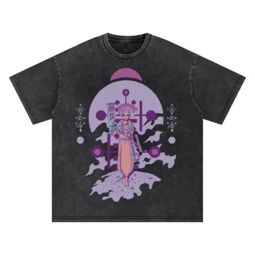 Alien Invasion D Oversized Acid Wash T-shirt