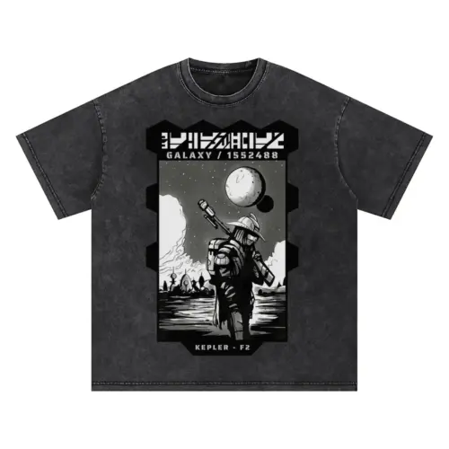 Astronauts D Oversized Acid Wash T-shirt