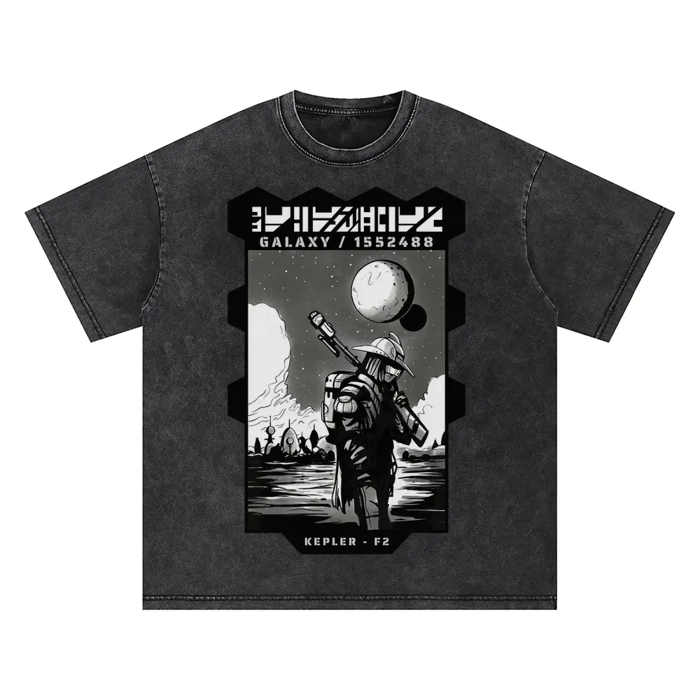 Astronauts D Oversized Acid Wash T-shirt