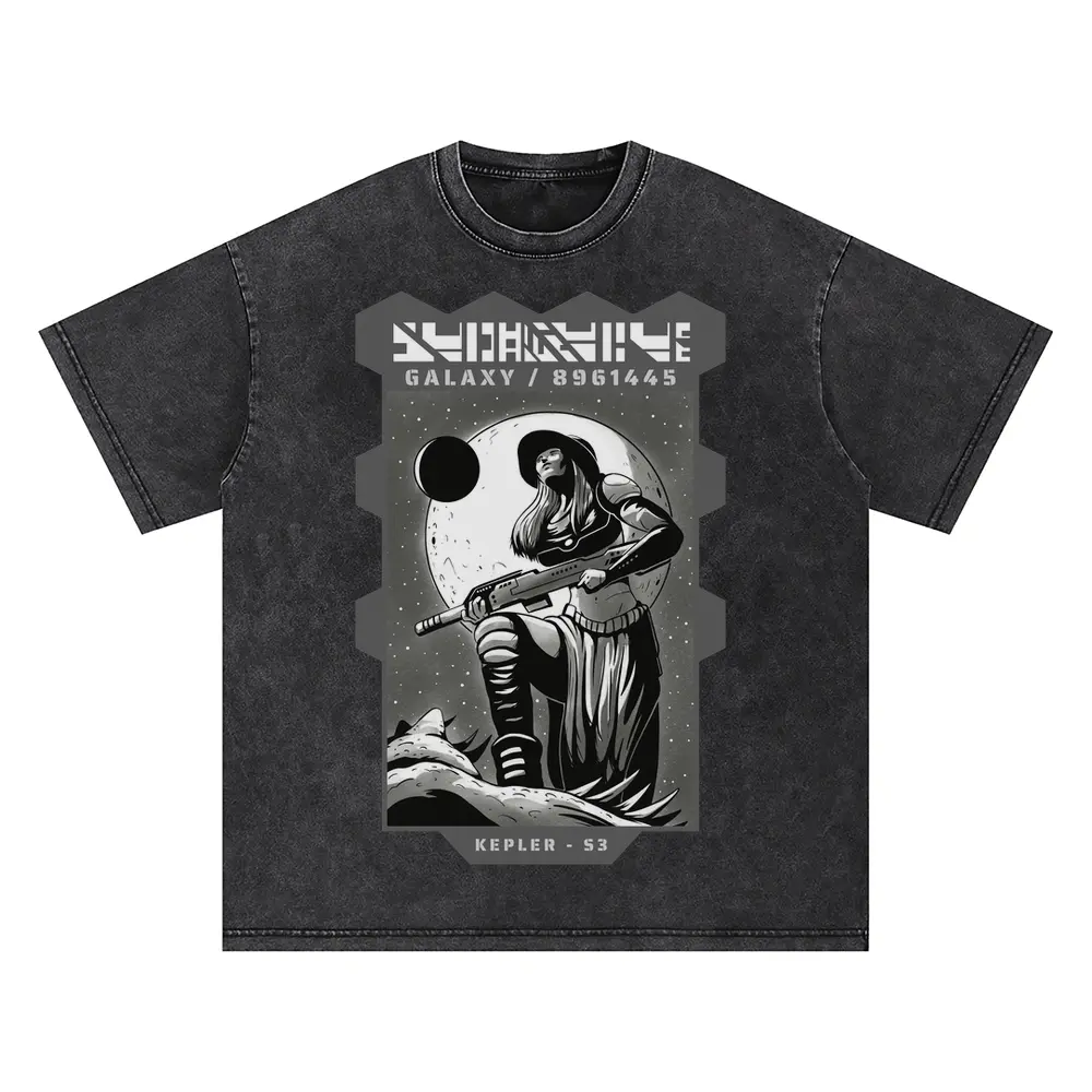 Astronauts B Oversized Acid Wash T-shirt