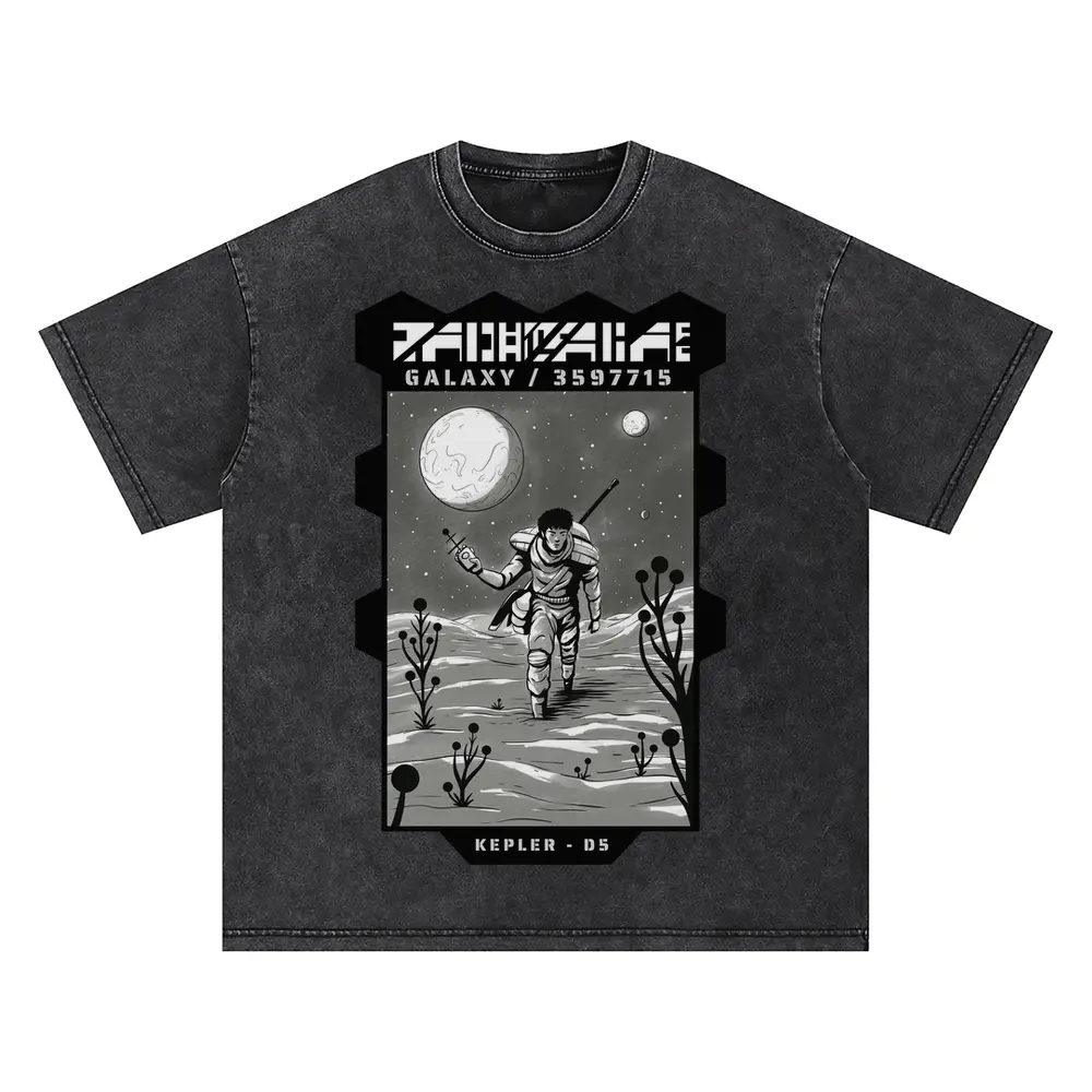 Astronauts J Oversized Acid Wash T-shirt
