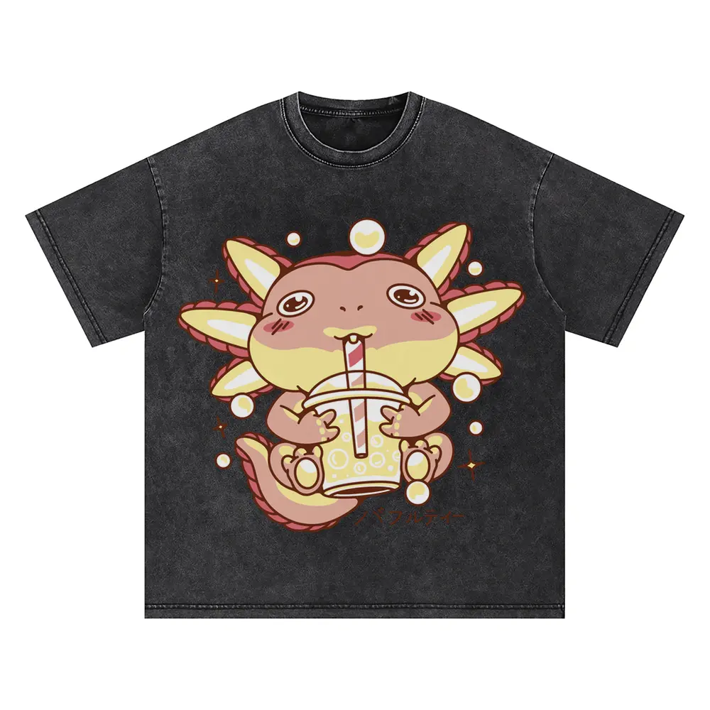 Axolotlbubbletea Oversized Acid Wash T-shirt
