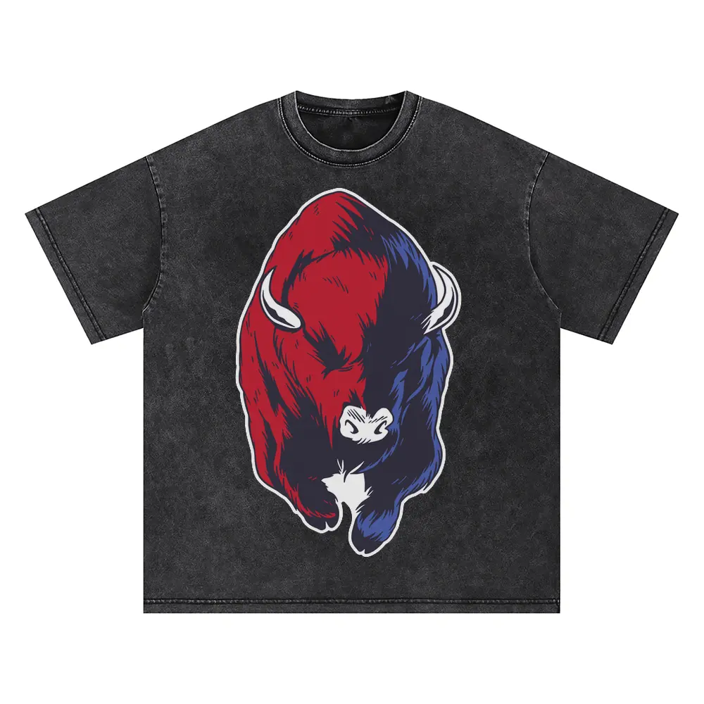 Bison Oversized Acid Wash T-shirt
