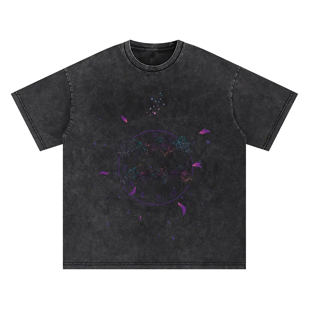 Zodiac Aqarius Oversized Acid Wash T-shirt