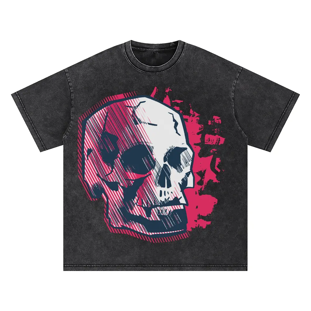 Abstractskull Oversized Acid Wash T-shirt