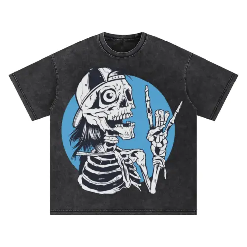 Skeletonrock Oversized Acid Wash T-shirt