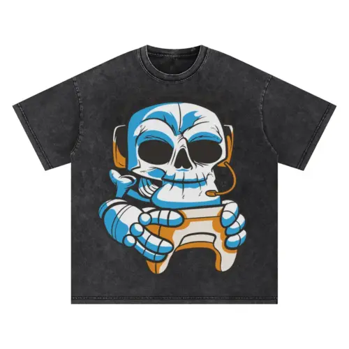 Skeletongamer Oversized Acid Wash T-shirt