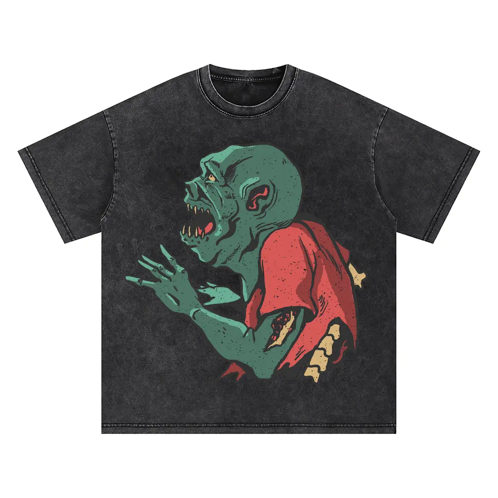 Zombie Mad Oversized Acid Wash T-shirt