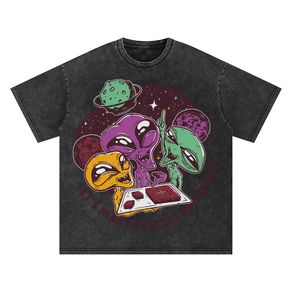 Aiens And Brownies Oversized Acid Wash T-shirt