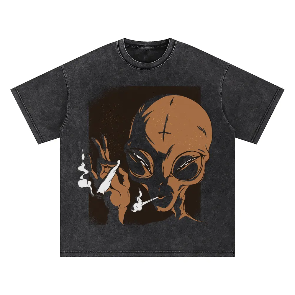 Alien 06 Hq Oversized Acid Wash T-shirt