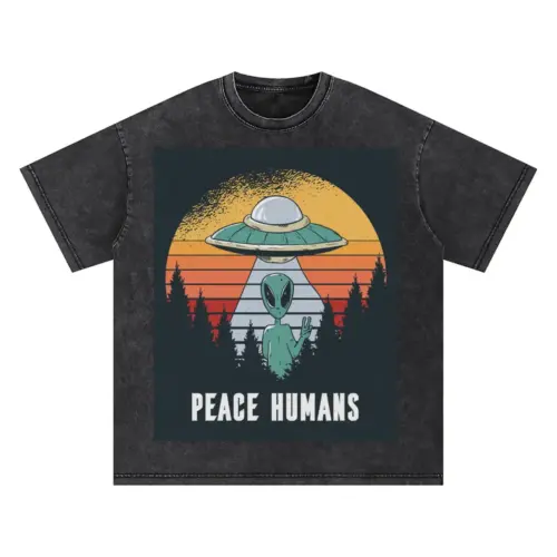Alien Oversized Acid Wash T-shirt