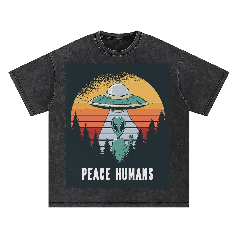 Alien Oversized Acid Wash T-shirt