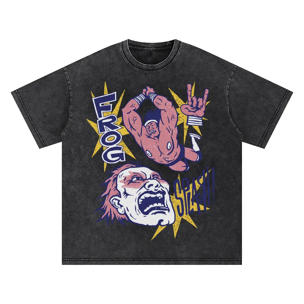 American Wrestling C Oversized Acid Wash T-shirt