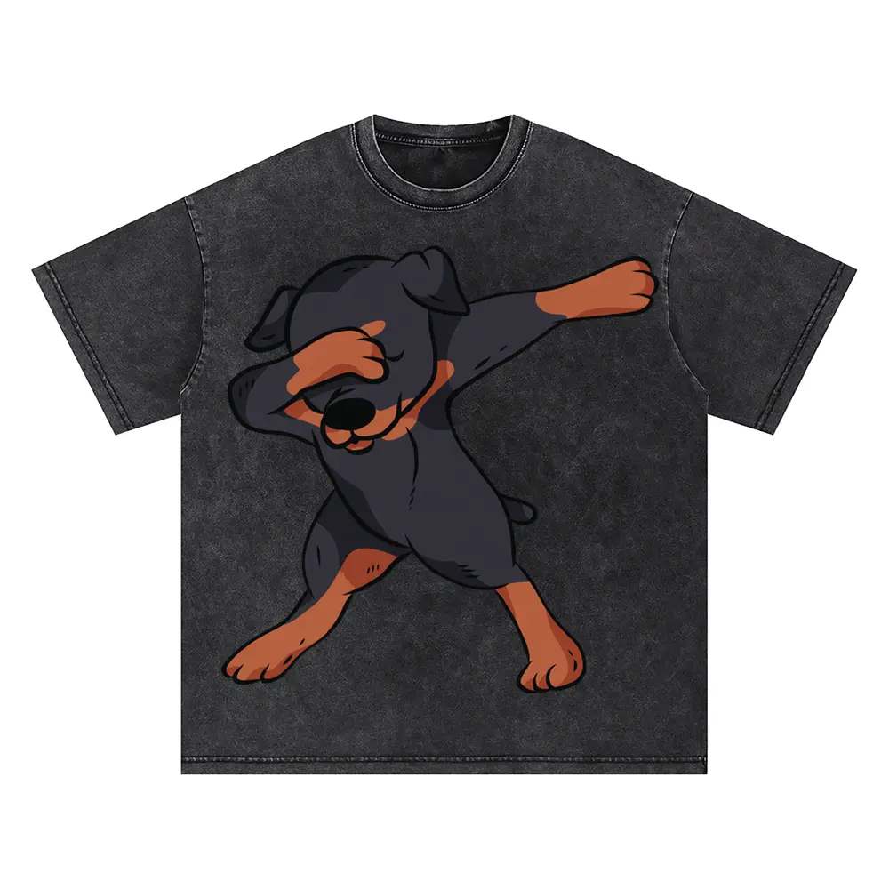 2558 Dab Rottweiler Oversized Acid Wash T-shirt