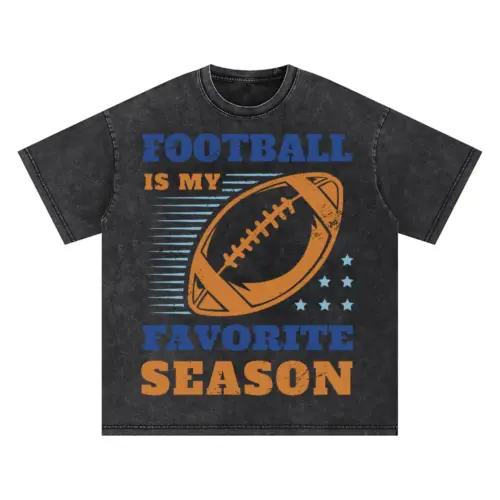 American Football Favorite Season Oversized Acid Wash T-shirt