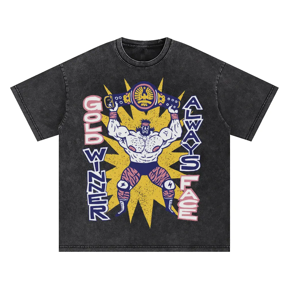 American Wrestling Oversized Acid Wash T-shirt