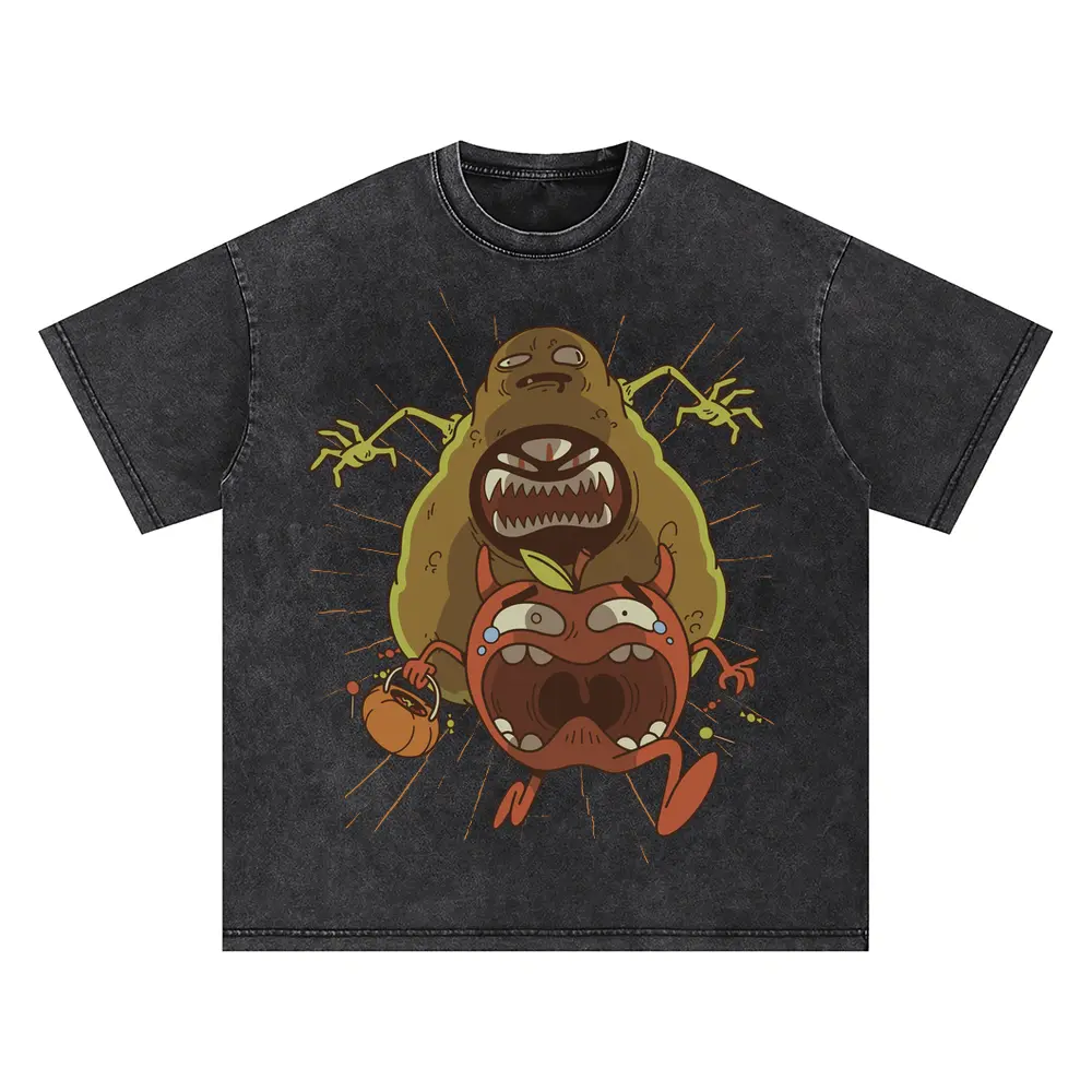 Avocado Monster Oversized Acid Wash T-shirt