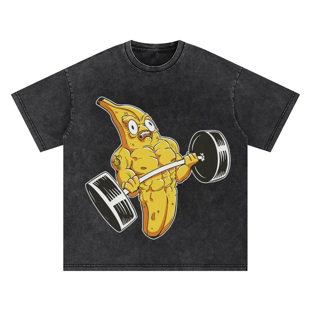Banana Lifting Muscular Oversized Acid Wash T-shirt