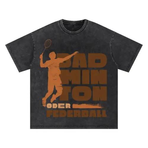 Badminton Oder Federball Oversized Acid Wash T-shirt