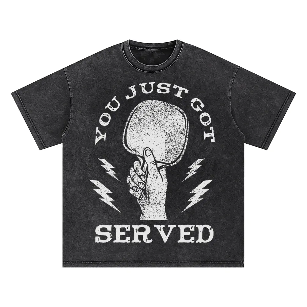 Youjustgotservedpingpong Oversized Acid Wash T-shirt