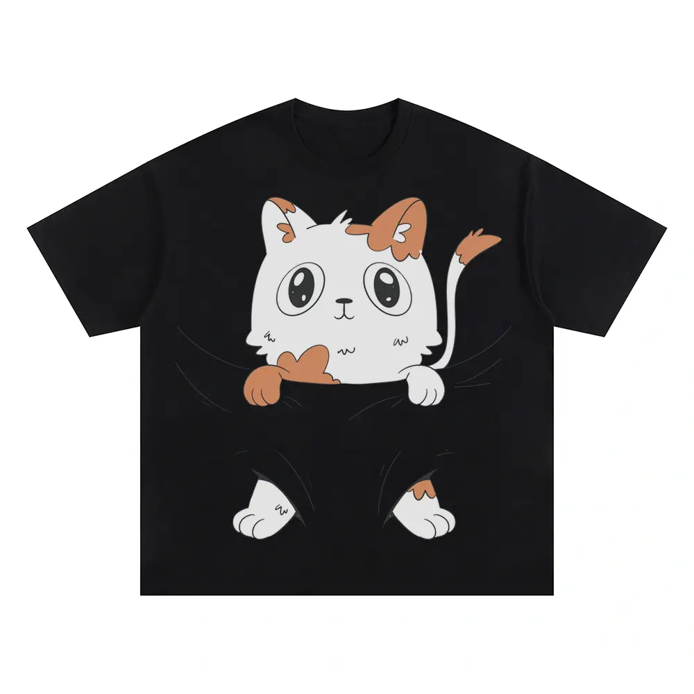 Babycat Oversized Black Graphic Tee