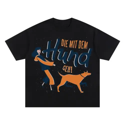 050 Hund Oversized Black Graphic Tee