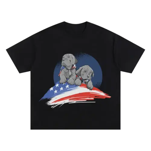 American Dogs Oversized Black Graphic Tee