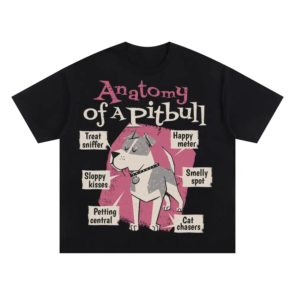 Anatomy Of Apitbull T Oversized Black Graphic Tee