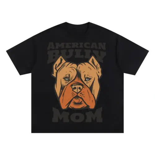 Americanbullymom Oversized Black Graphic Tee