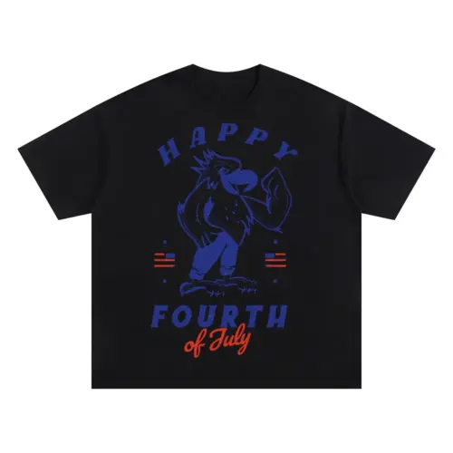 4 July Oversized Black Graphic Tee
