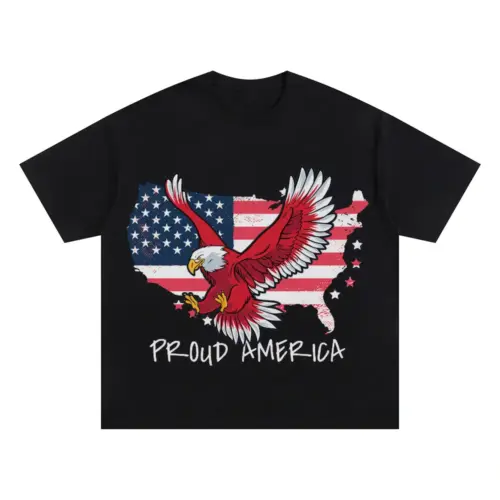 America Oversized Black Graphic Tee
