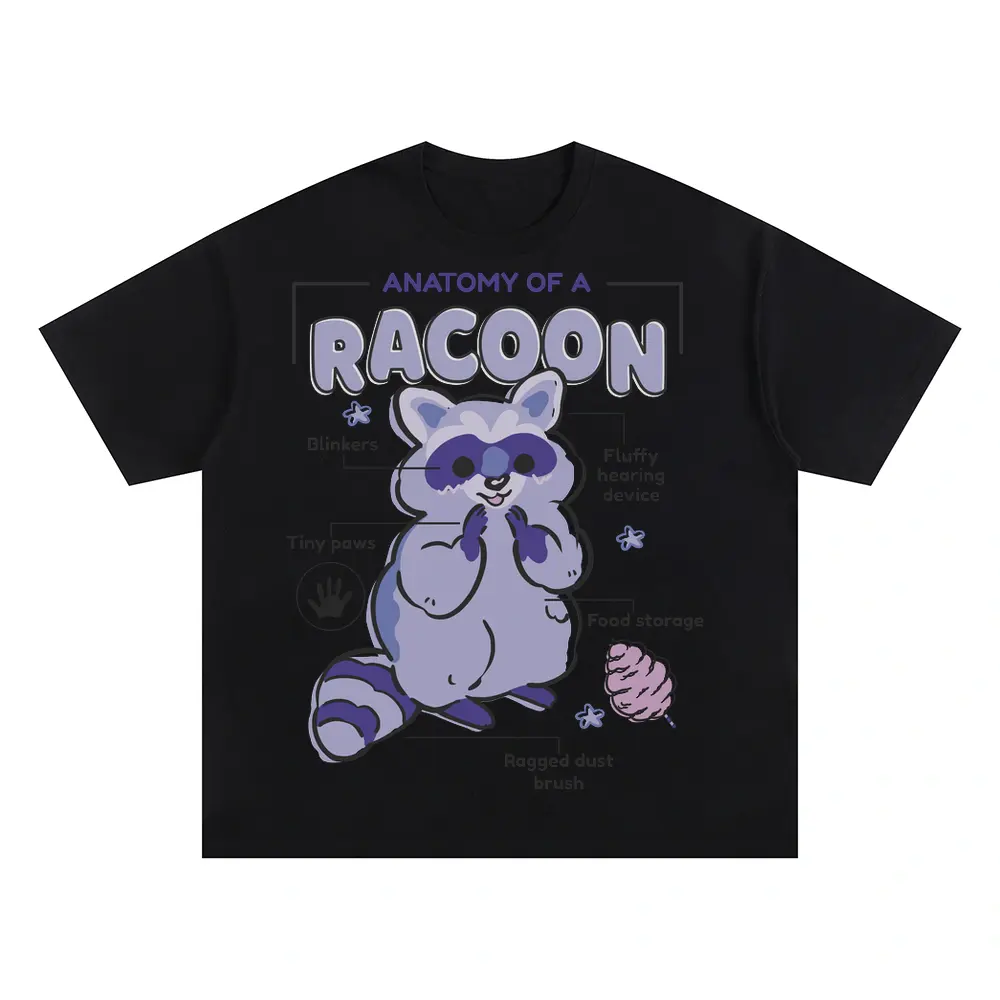 Anatomyofracoon Oversized Black Graphic Tee