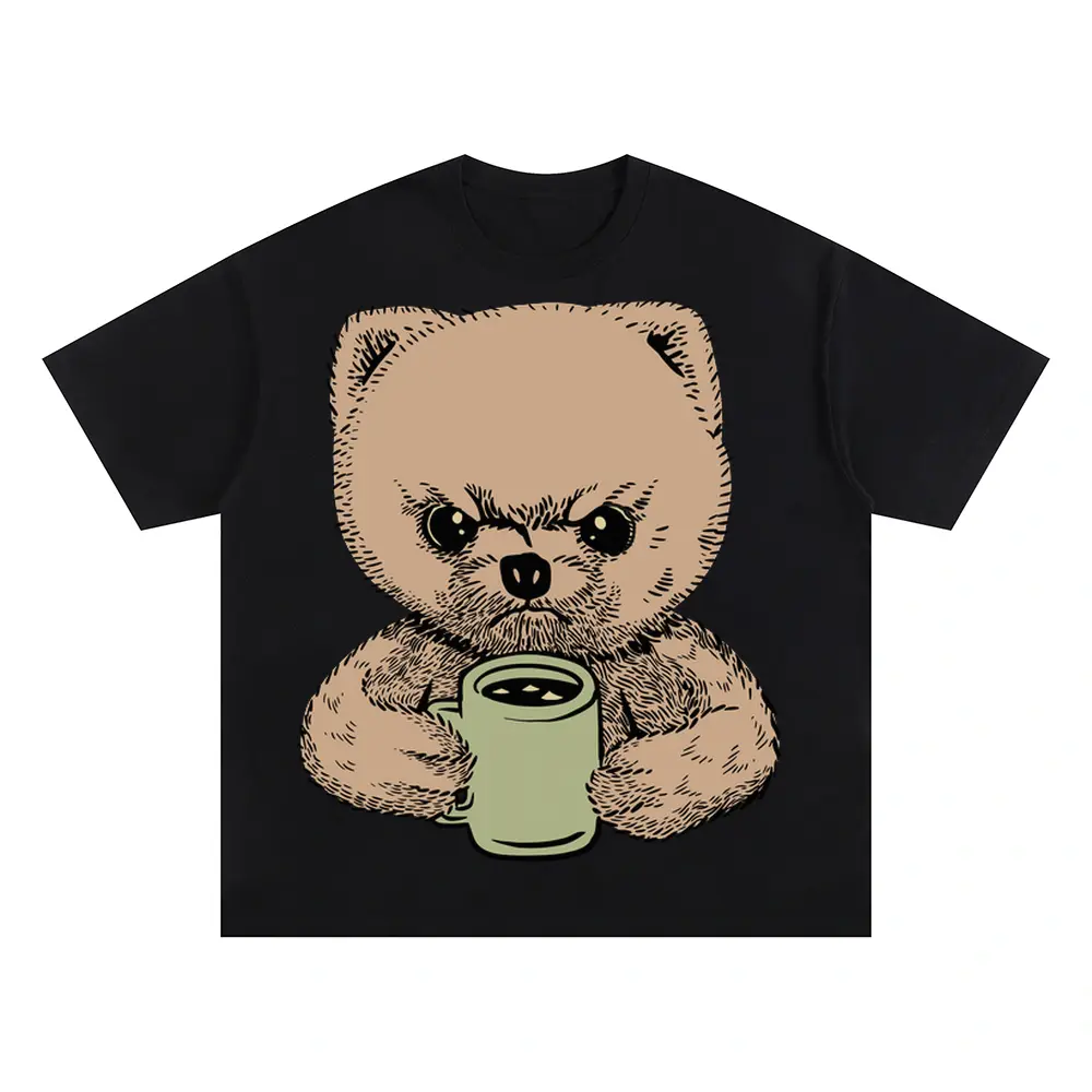 Angry Pomeranian Oversized Black Graphic Tee