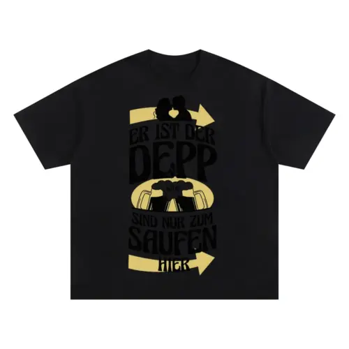 Weddingbeer Oversized Black Graphic Tee