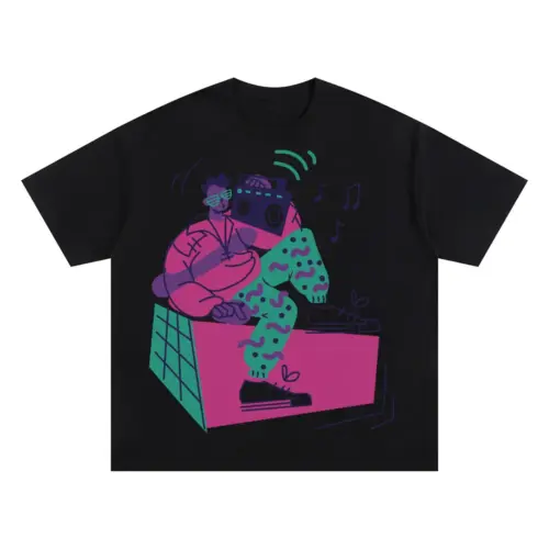 80 Scharacter Oversized Black Graphic Tee