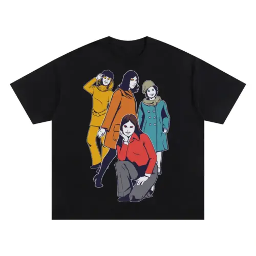 60 S Girl Oversized Black Graphic Tee