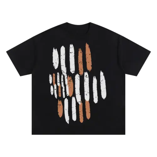 Abstract Organic B Oversized Black Graphic Tee