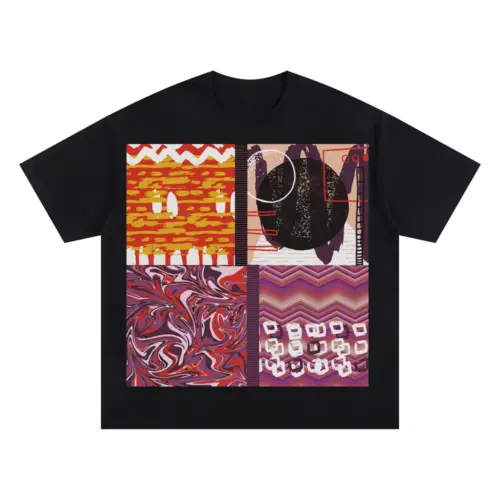 Abstract Oversized Black Graphic Tee