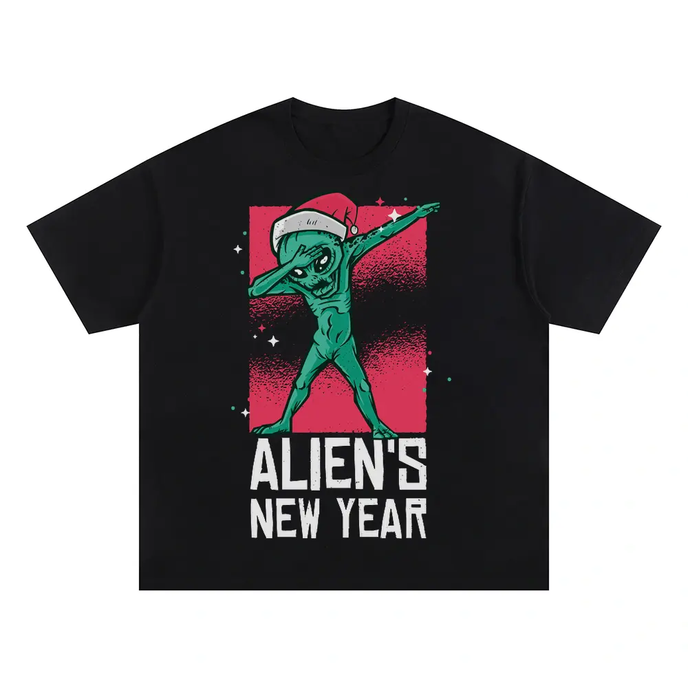 Alien Dab Oversized Black Graphic Tee