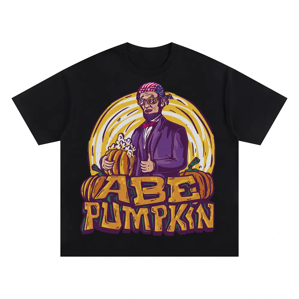 Abe Pumpkin A Oversized Black Graphic Tee