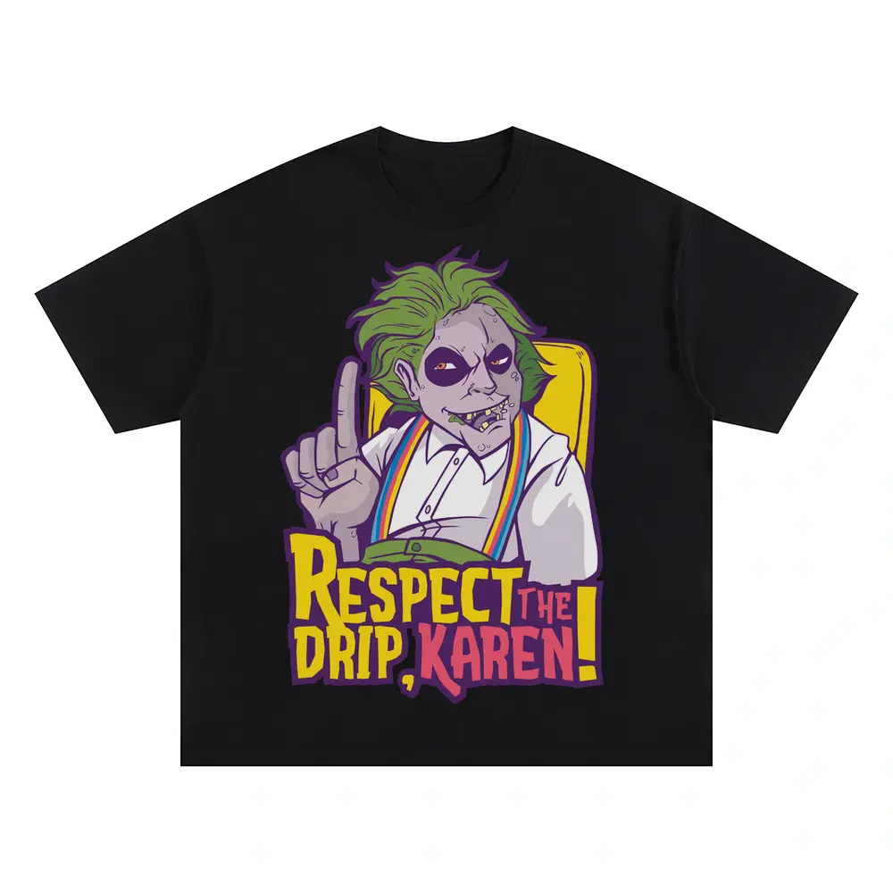 Beetle Respect Drip Oversized Black Graphic Tee