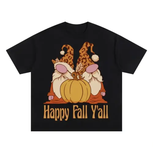 Autumngnomes Oversized Black Graphic Tee